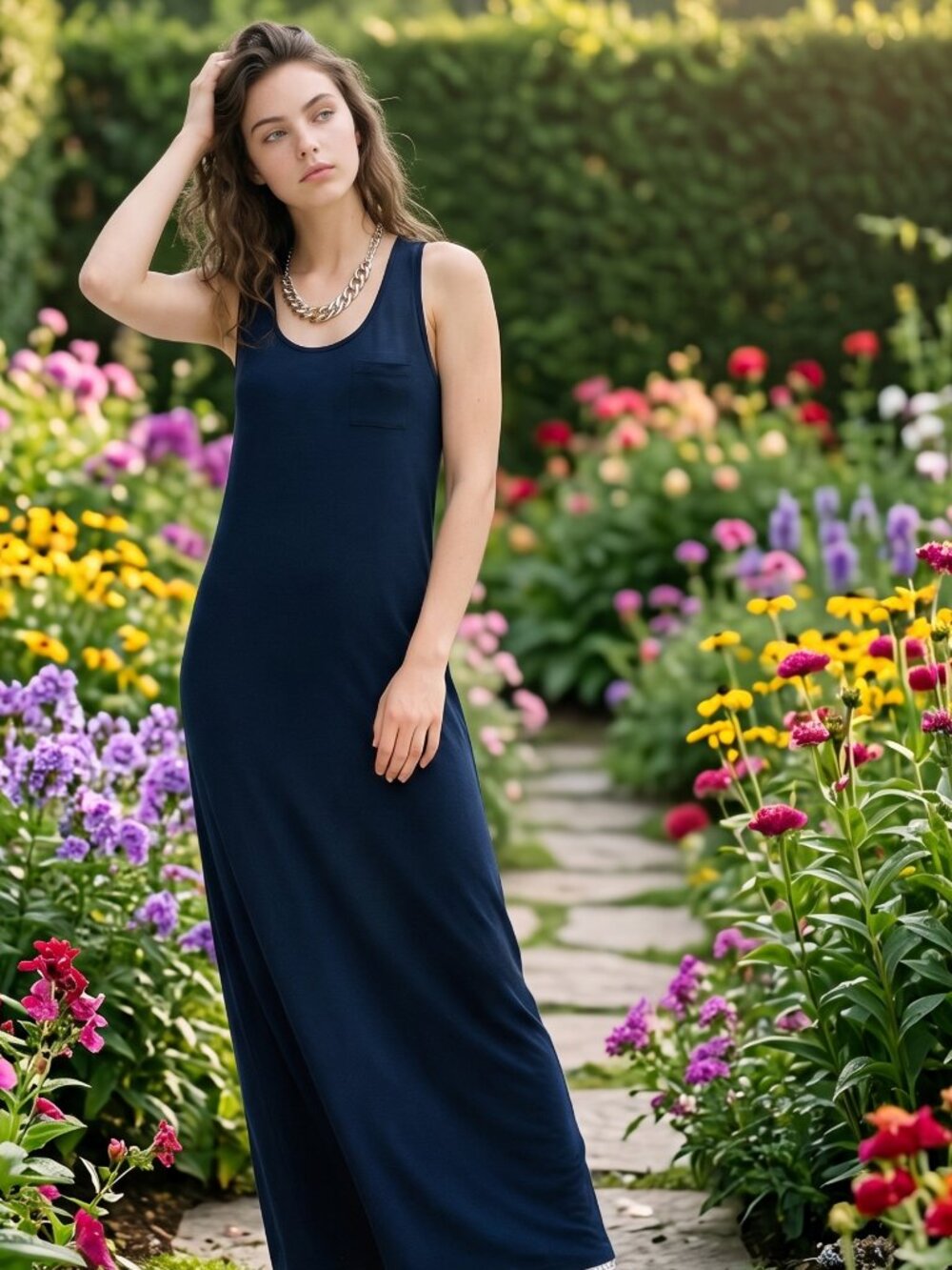 Vintage Faded Glory Women's Black Maxi Summer Racerback Dress Sz L (12-14) - Picture 12 of 14